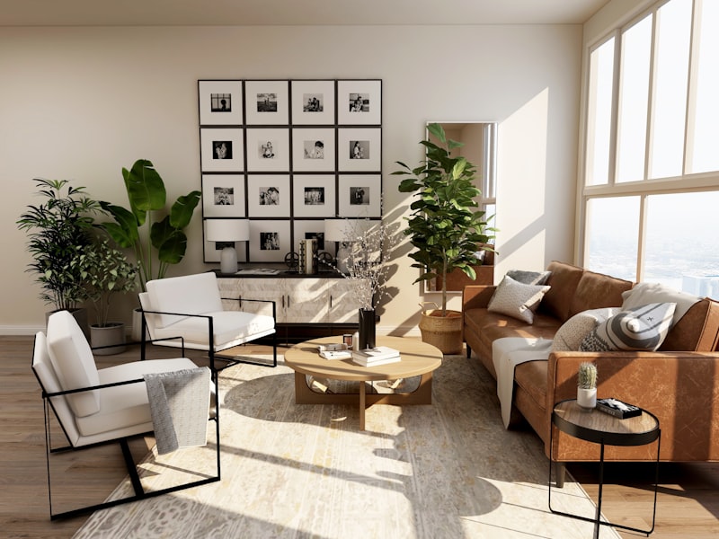Bright open-plan living room after full interior remodel